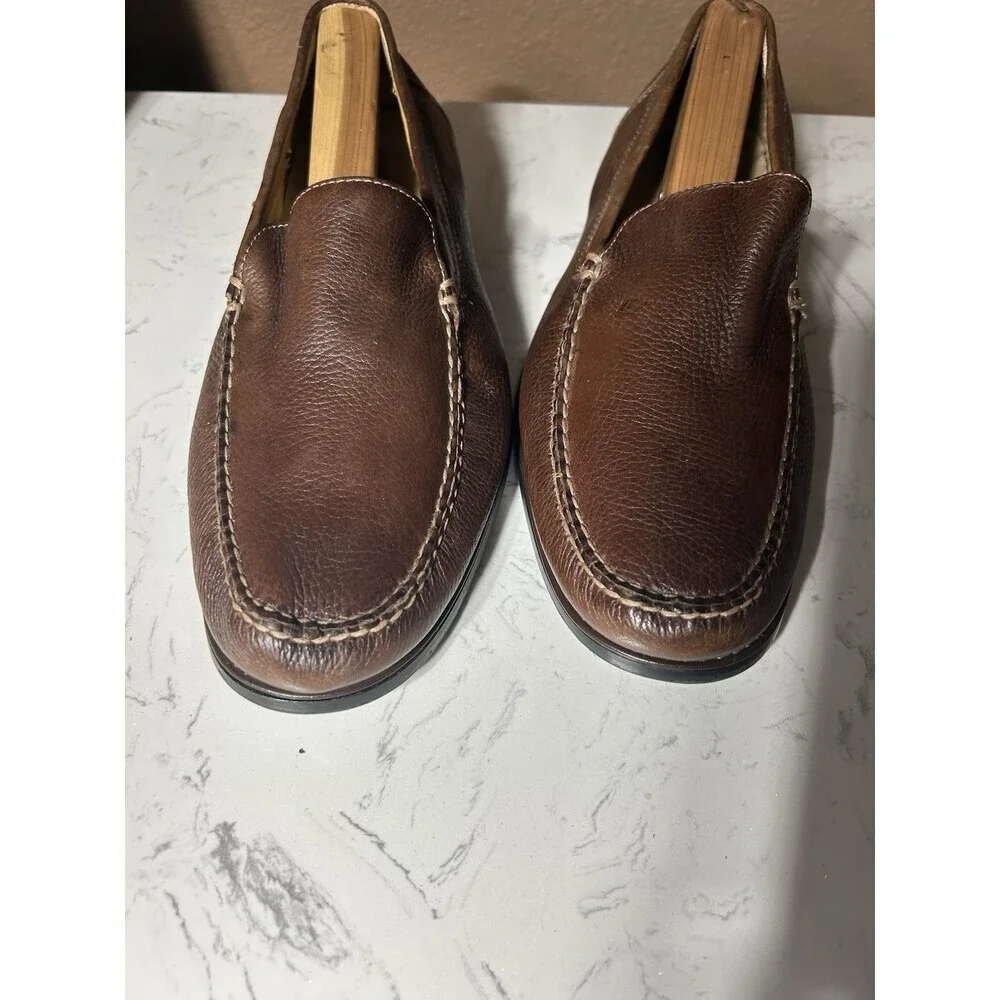 Mens Dockers leather slip on shoes - brown - size 10, Soft Flex
